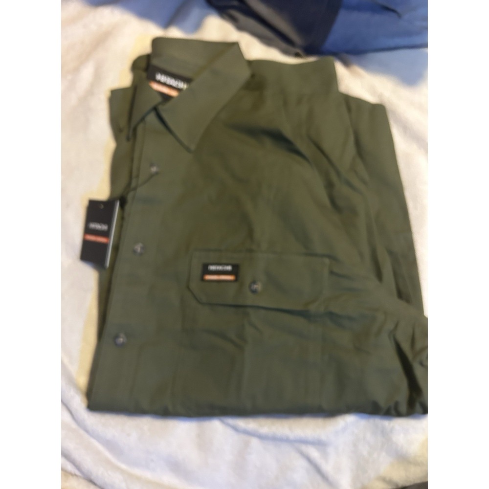 Hitachi Long Sleeve Olive Green‎ Work Shirt New Extra Large